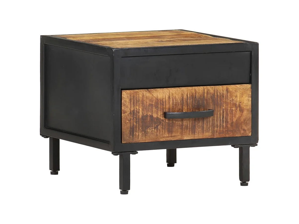 Table de chevet 40x40x35 cm Bois de manguier brut KEFWE33687