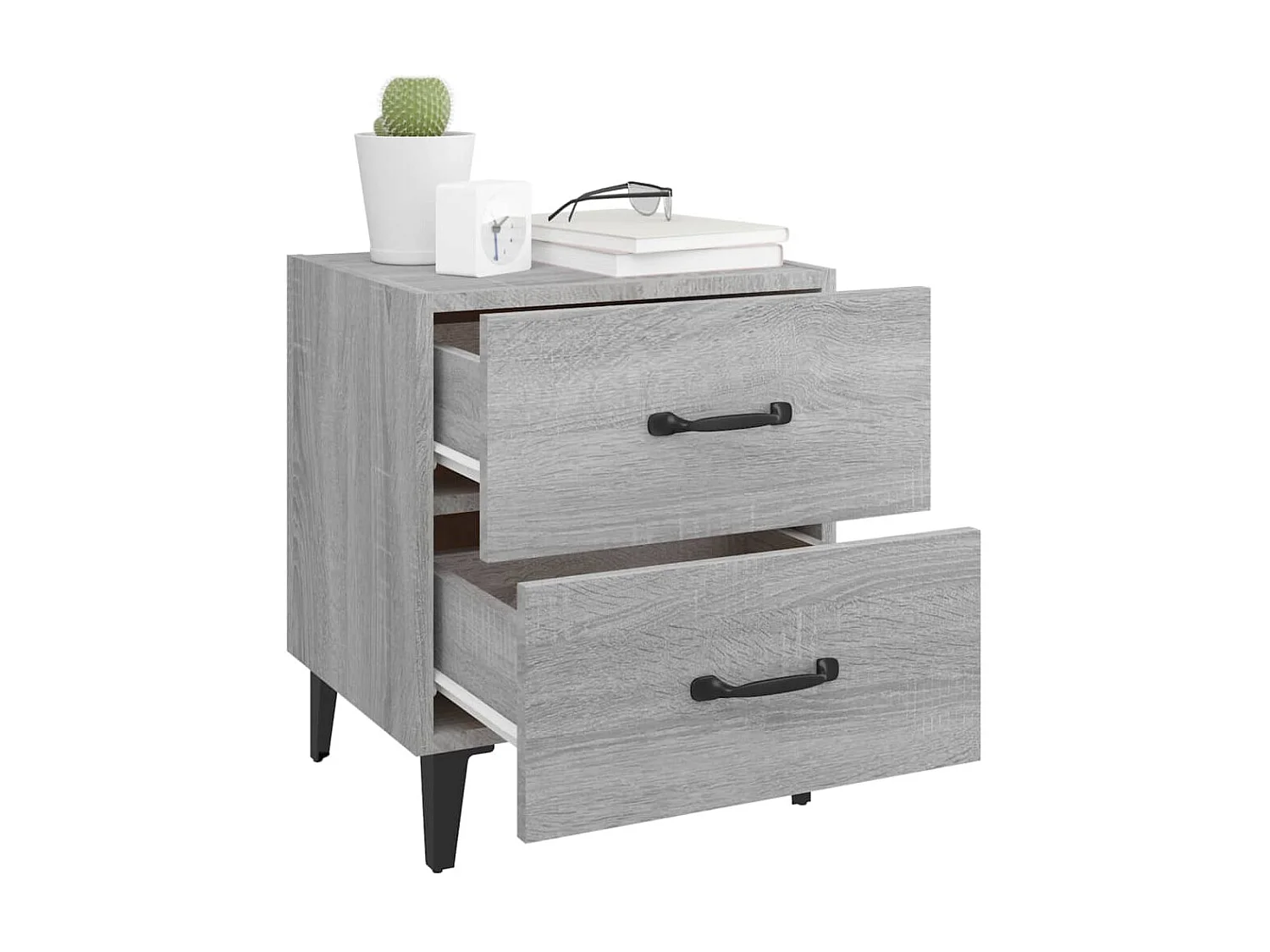 Mesa de cabeceira 40x35x47,5 cm cor cinzento sonoma PT19383