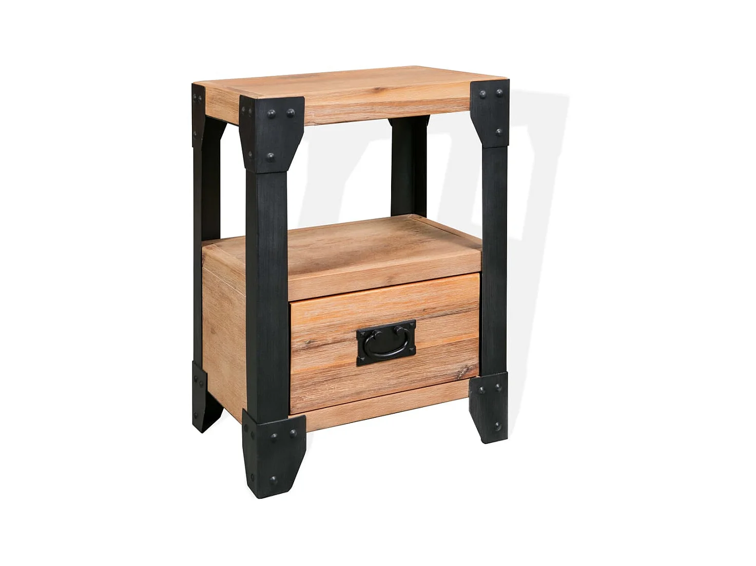 Table de chevet Bois d'acacia Acier 40 x 30 x 54 cm KEFWE30466