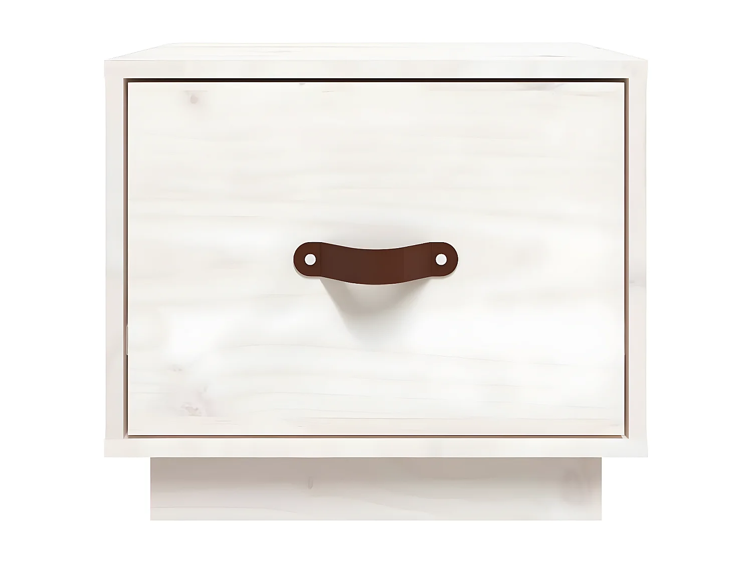 Mesita de noche madera maciza de pino blanco 40x34x35 cm ES41931