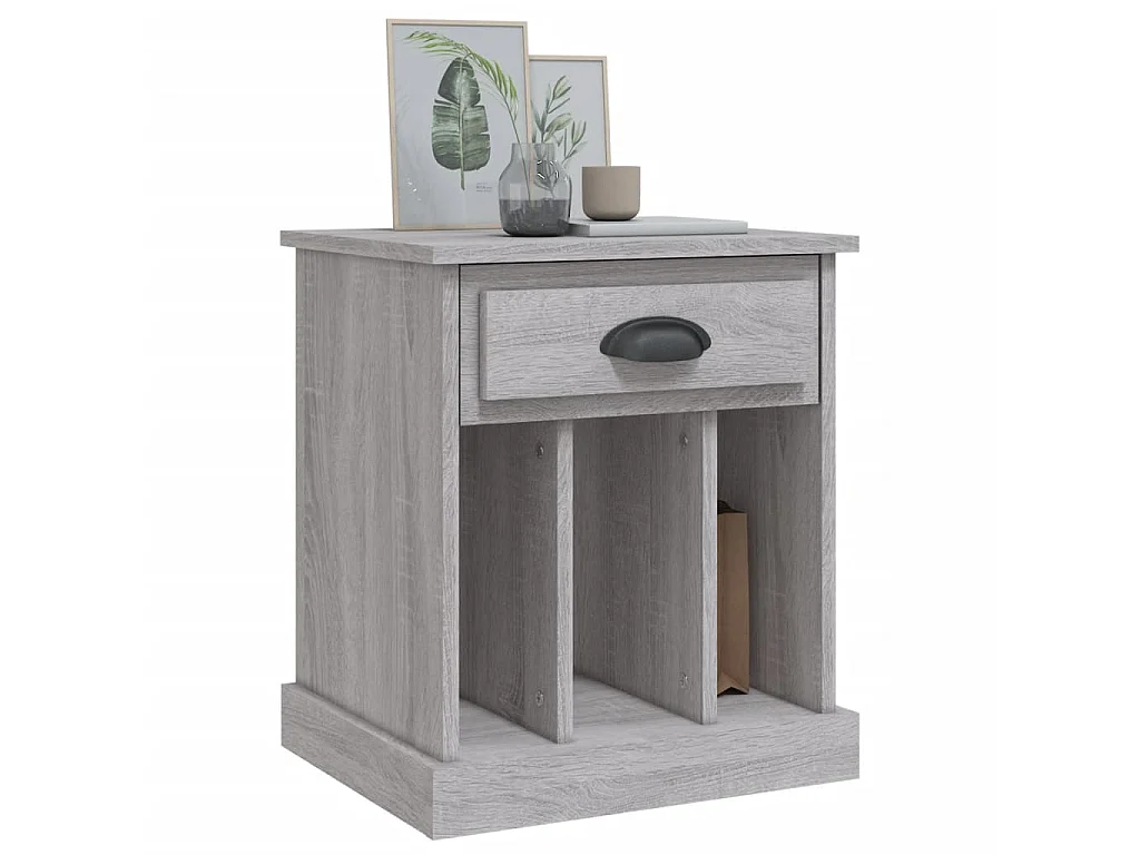 Mesa de cabeceira 43x36x50 cm cinzento sonoma PT71346