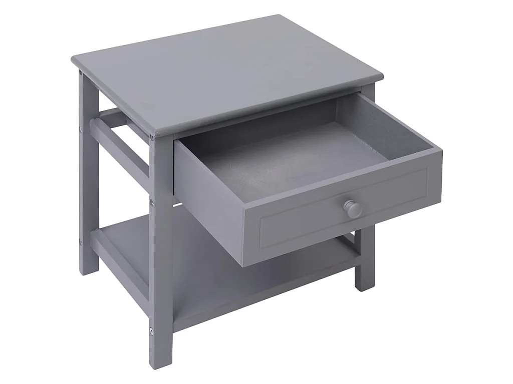 Table de chevet Gris 40x29x42 cm Bois de Paulownia KEFWE94440