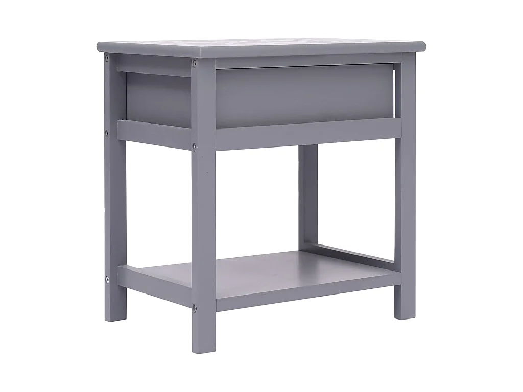 Table de chevet Gris 40x29x42 cm Bois de Paulownia KEFWE94440