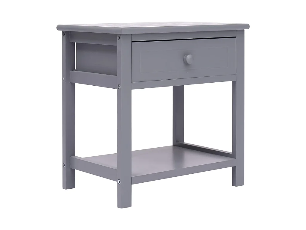 Table de chevet Gris 40x29x42 cm Bois de Paulownia KEFWE94440