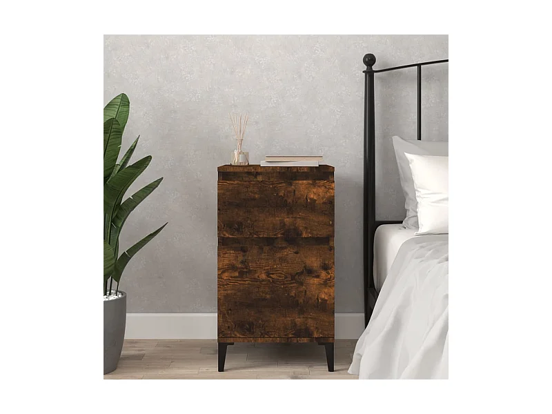 Table de chevet chêne fumé 40x35x70 cm KEFWE93908