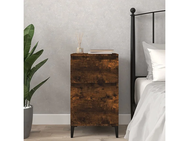 Table de chevet chêne fumé 40x35x70 cm KEFWE93908