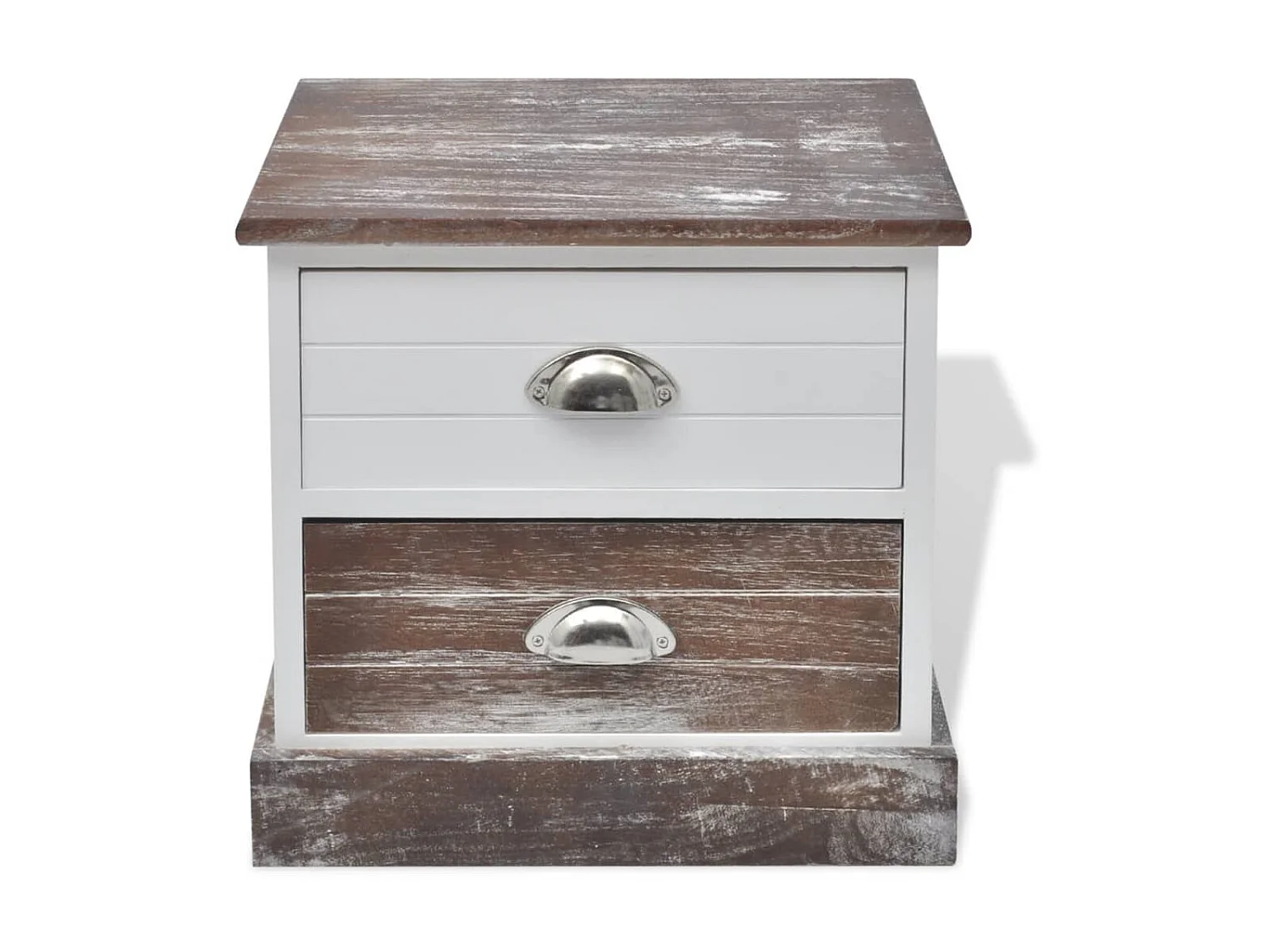 Lot de 2 Tables de chevet Marron et Blanc KEFWE50747