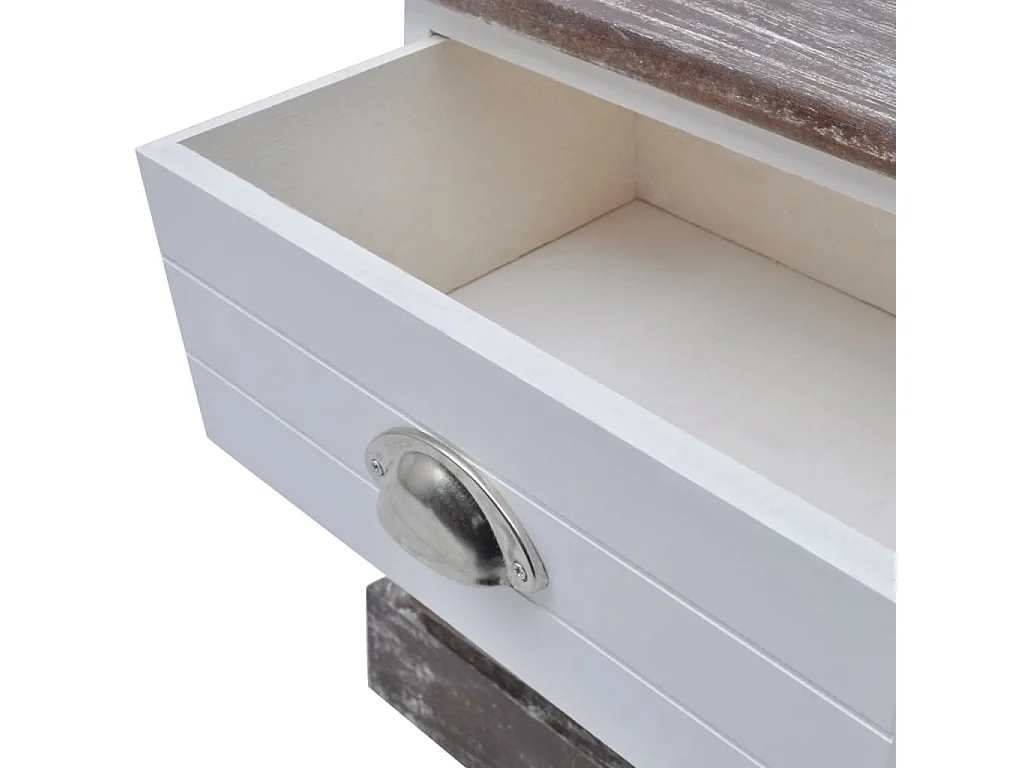 Lot de 2 Tables de chevet Marron et Blanc KEFWE50747