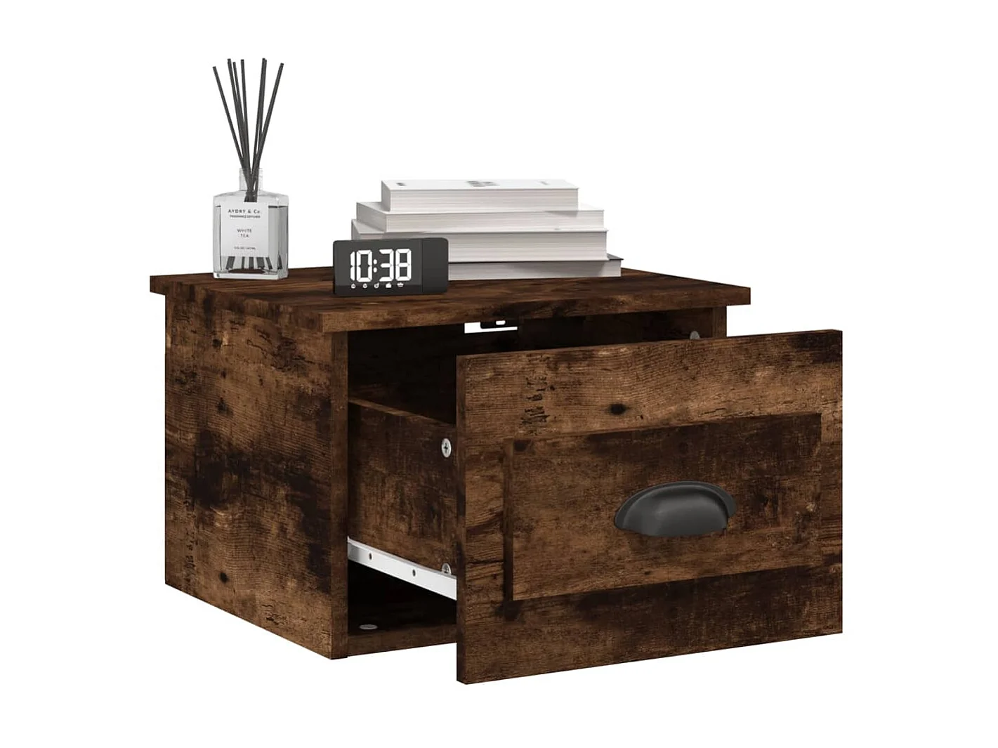 Mesa de cabeceira de parede 41,5x36x28 cm carvalho fumado PT86715