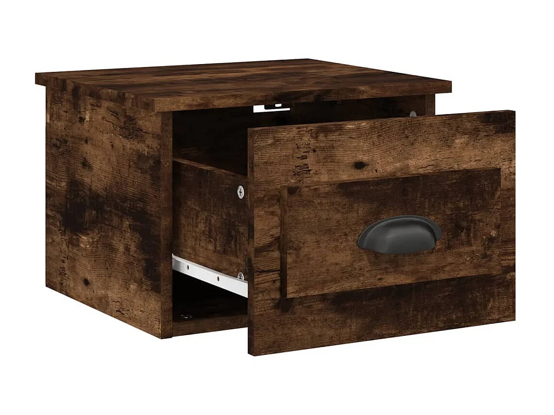 Table de chevet murale chêne fumé 41,5x36x28 cm KEFWE91903