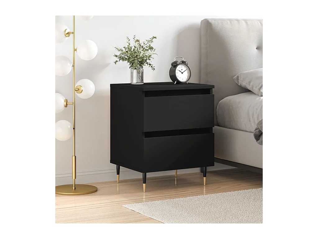 Table de chevet Noir 40x35x50 cm Bois d'ingénierie QPD64459