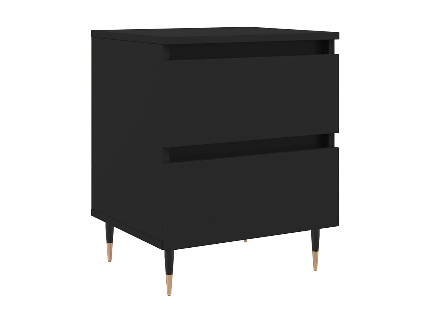 Mesita de noche madera de ingeniería negro 40x35x50 cm ES31390