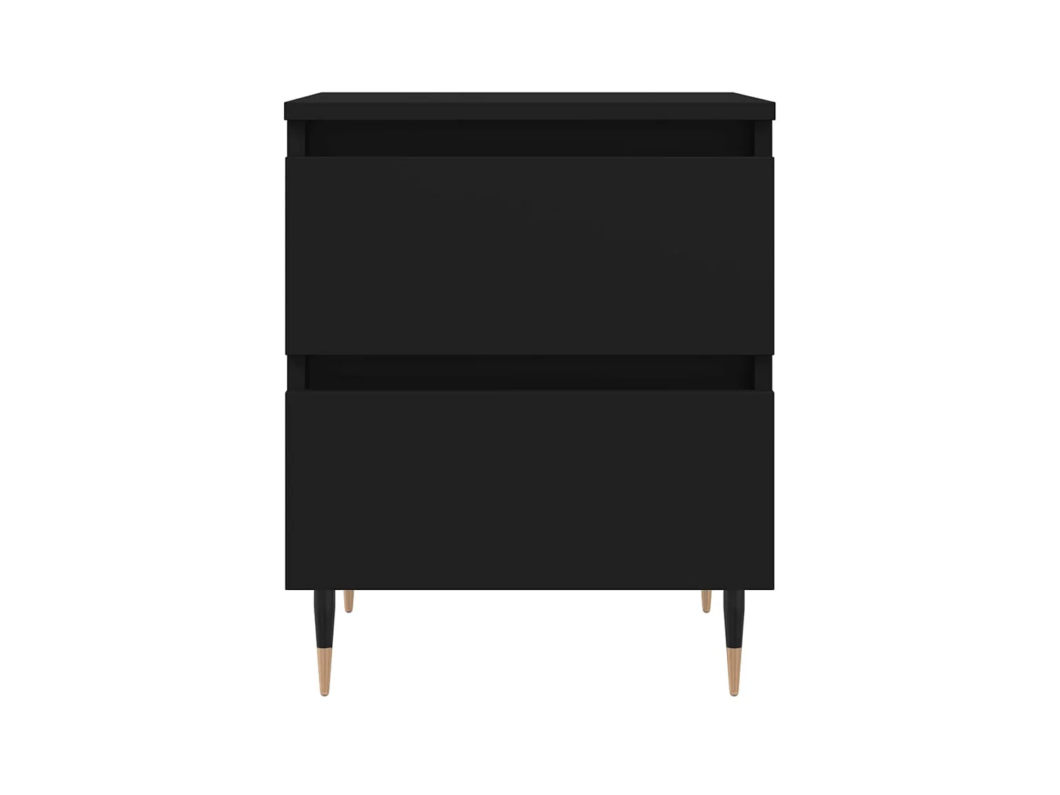 Mesita de noche madera de ingeniería negro 40x35x50 cm ES31390