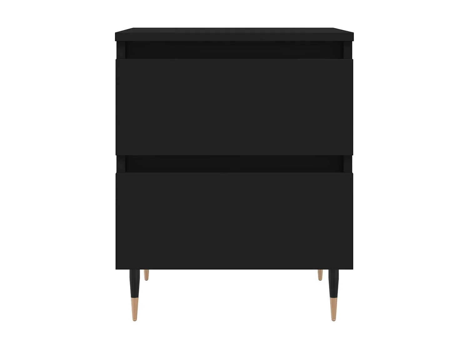 Mesita de noche madera de ingeniería negro 40x35x50 cm ES31390