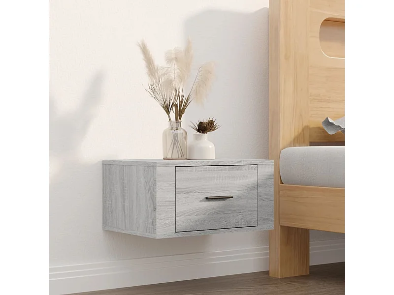 Mesa de cabeceira de parede 50x36x25 cm cinzento sonoma PT13017