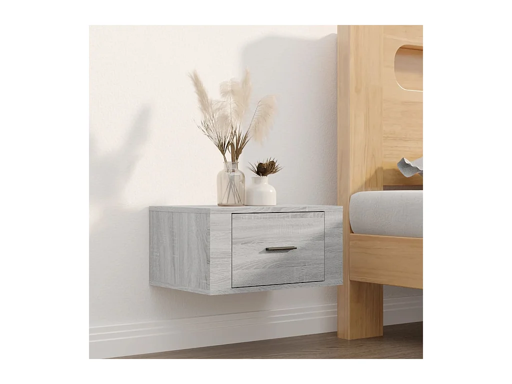 Table de chevet murale Sonoma gris 50x36x25 cm KEFWE23183