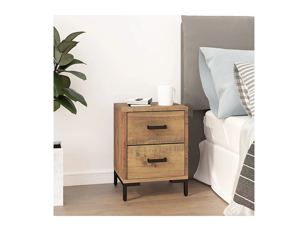 Table de chevet Marron 36x30x45 cm Bois de pin massif KEFWE35626