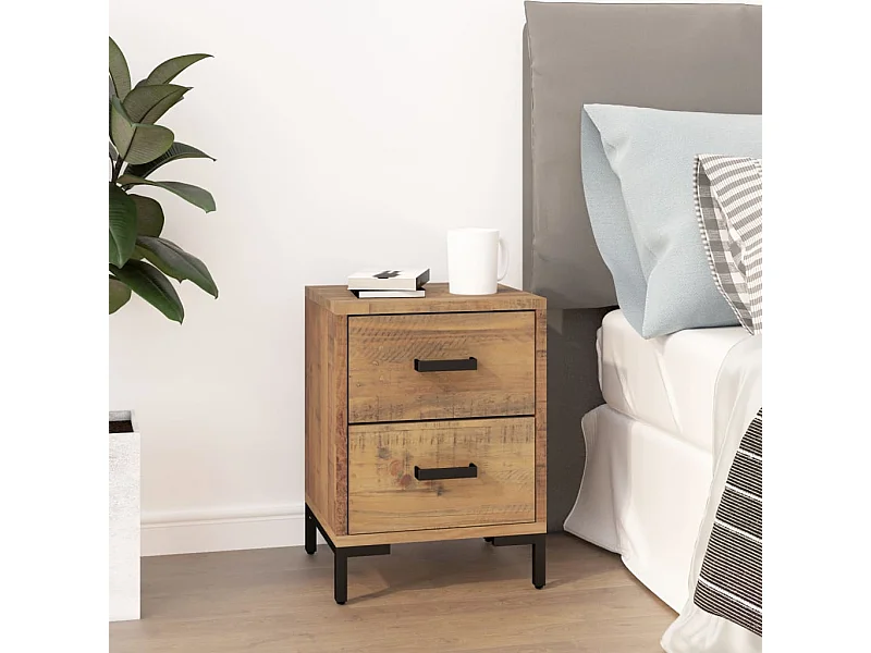 Table de chevet Marron 36x30x45 cm Bois de pin massif KEFWE35626