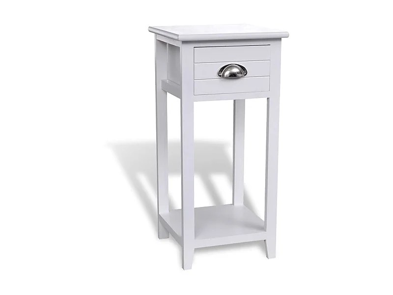 Table de chevet avec 1 tiroir Blanc KEFWE29725