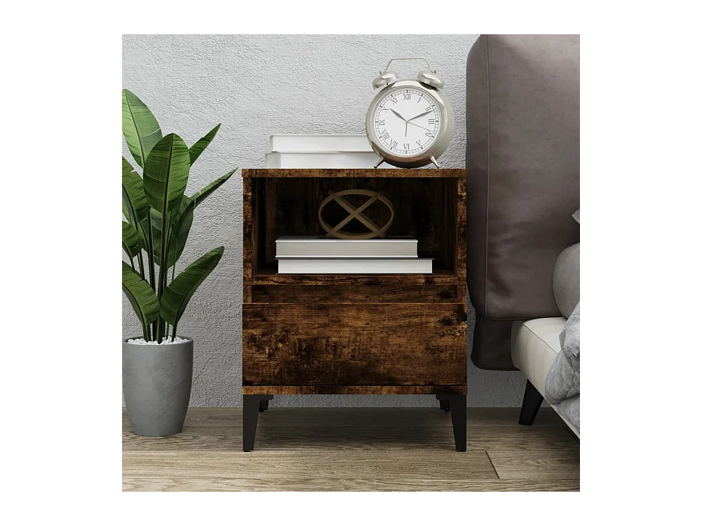 Table de chevet Chêne fumé 40x35x50 cm KEFWE52330
