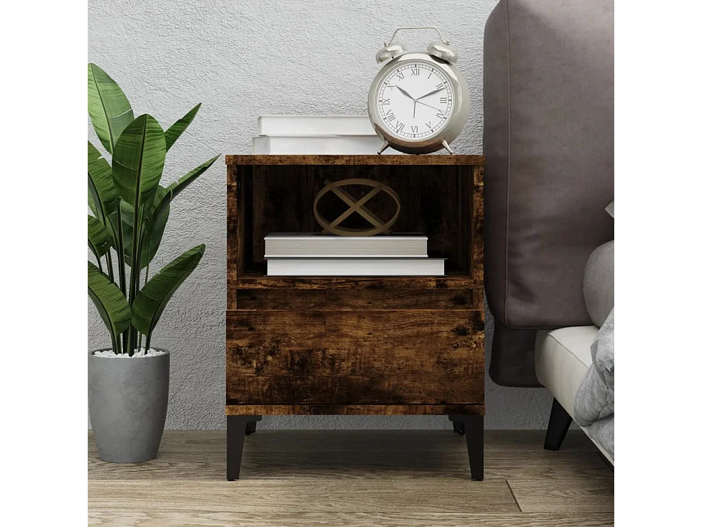 Table de chevet Chêne fumé 40x35x50 cm KEFWE52330