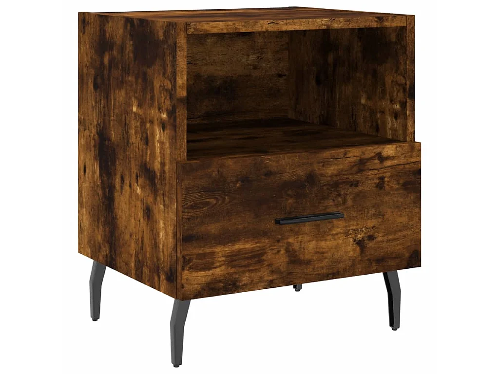 Nachtkastje 40x35x47,5 cm bewerkt hout gerookt eikenkleurig NL47355