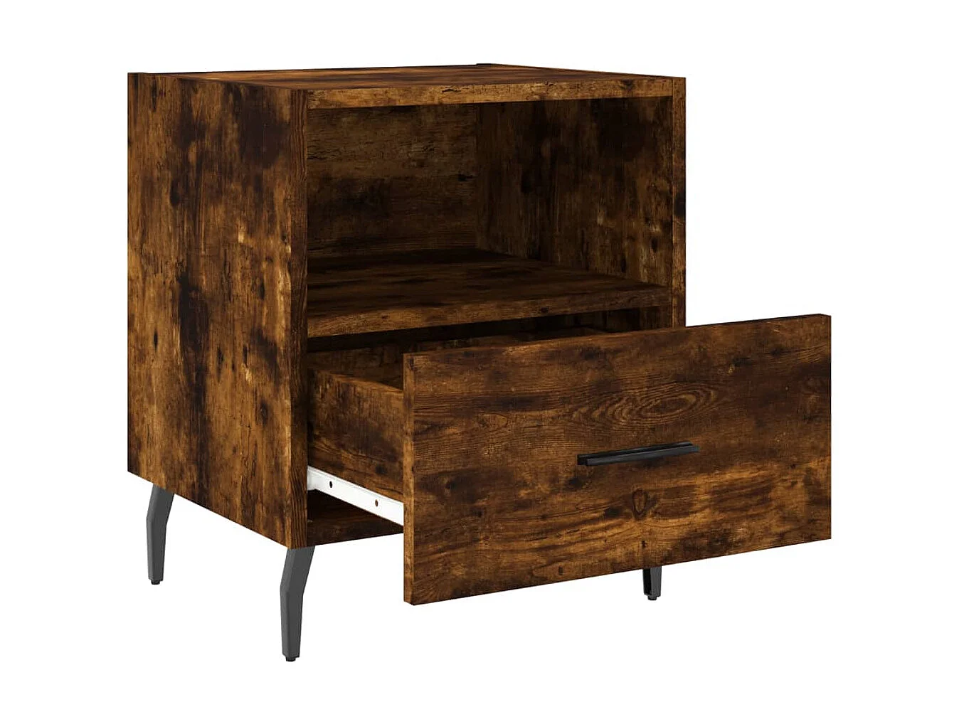 Nachtkastje 40x35x47,5 cm bewerkt hout gerookt eikenkleurig NL47355