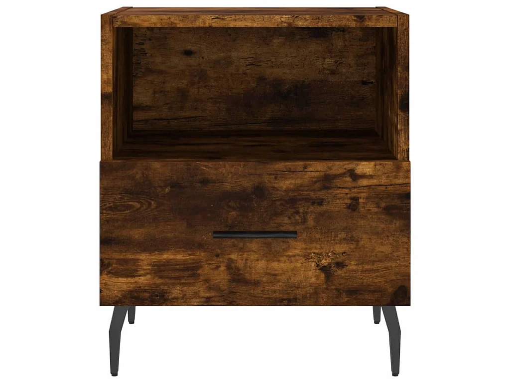 Nachtkastje 40x35x47,5 cm bewerkt hout gerookt eikenkleurig NL47355