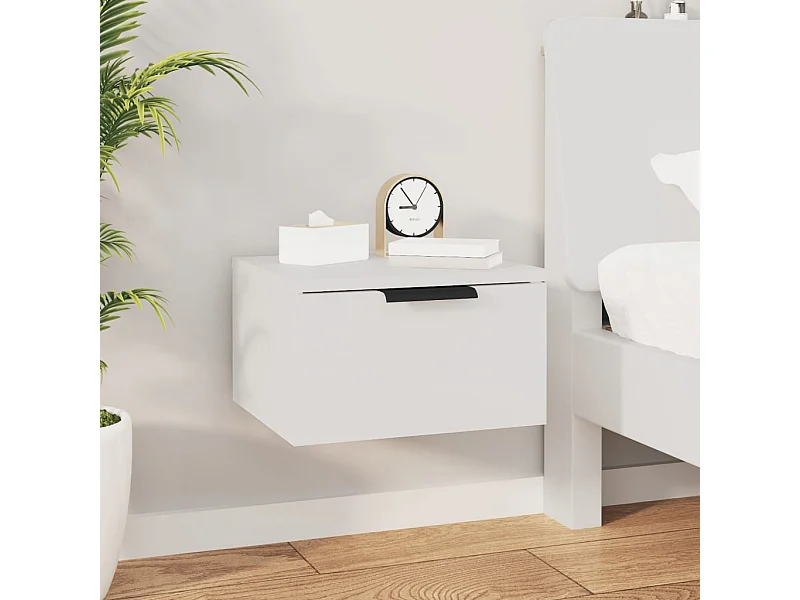 Table de chevet murale Blanc 34x30x20 cm QPD32197