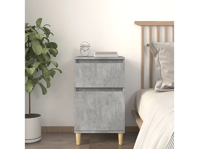 Nachtkastje 40x35x70 cm bewerkt hout betongrijs NL32643