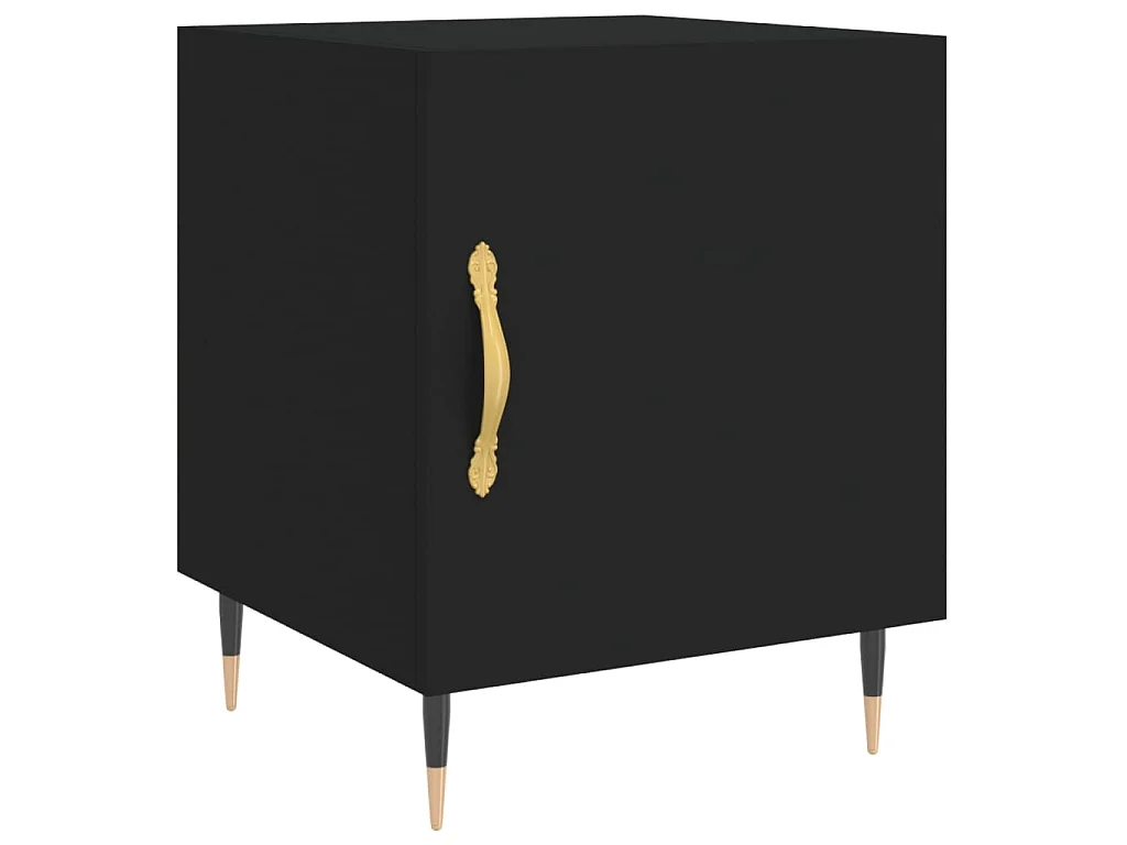 Nachtkastje 40x40x50 cm bewerkt hout zwart NL36462