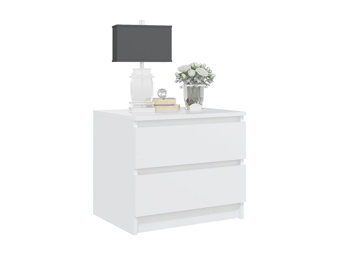 Table de chevet Blanc 50x39x43,5 cm Aggloméré KEFWE62782