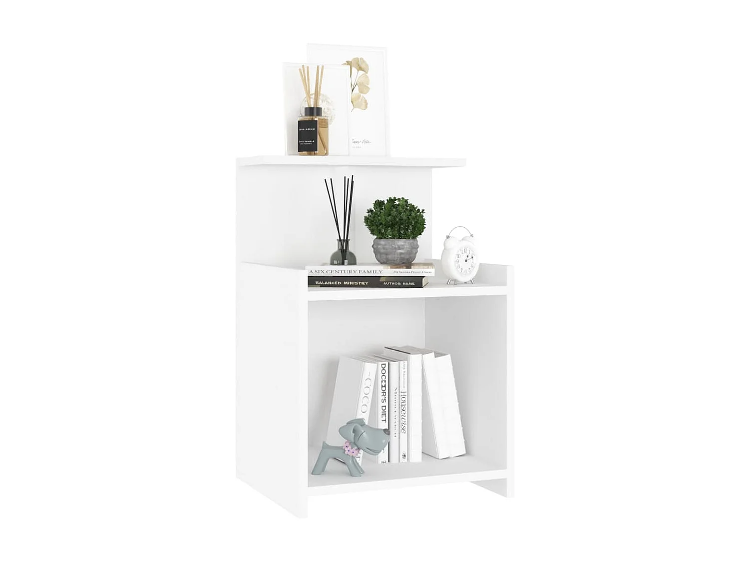 Mesa de cabeceira 40x35x60 cm derivados de madeira branco PT49117