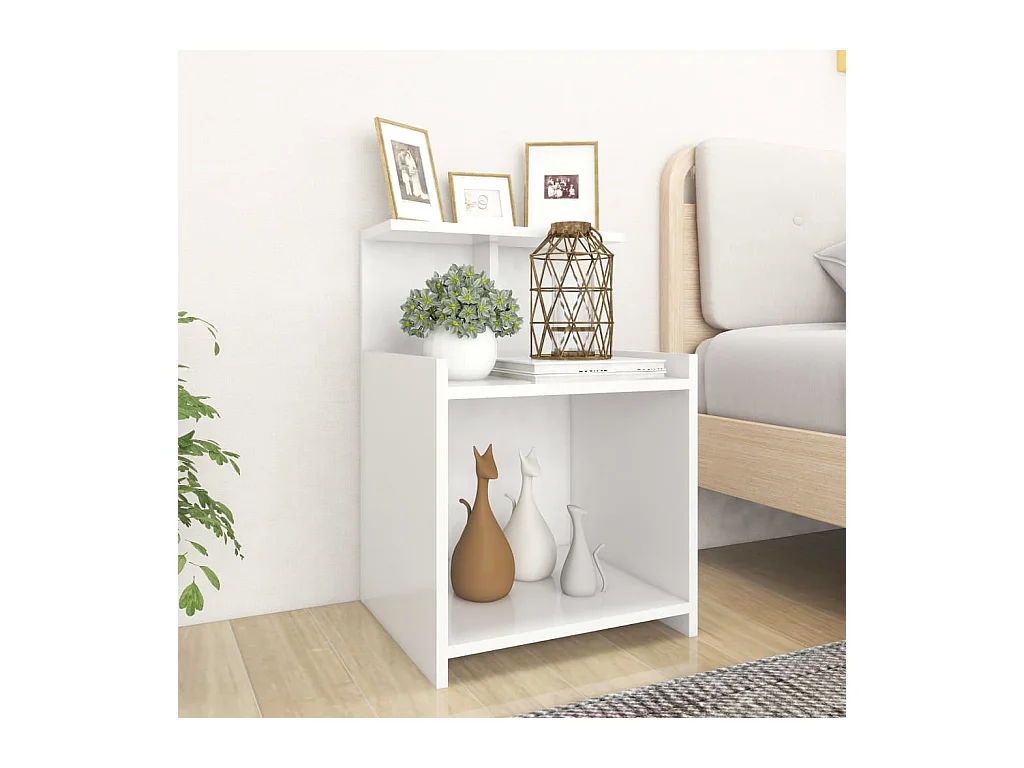 Table de chevet Blanc 40x35x60 cm Aggloméré KEFWE59622
