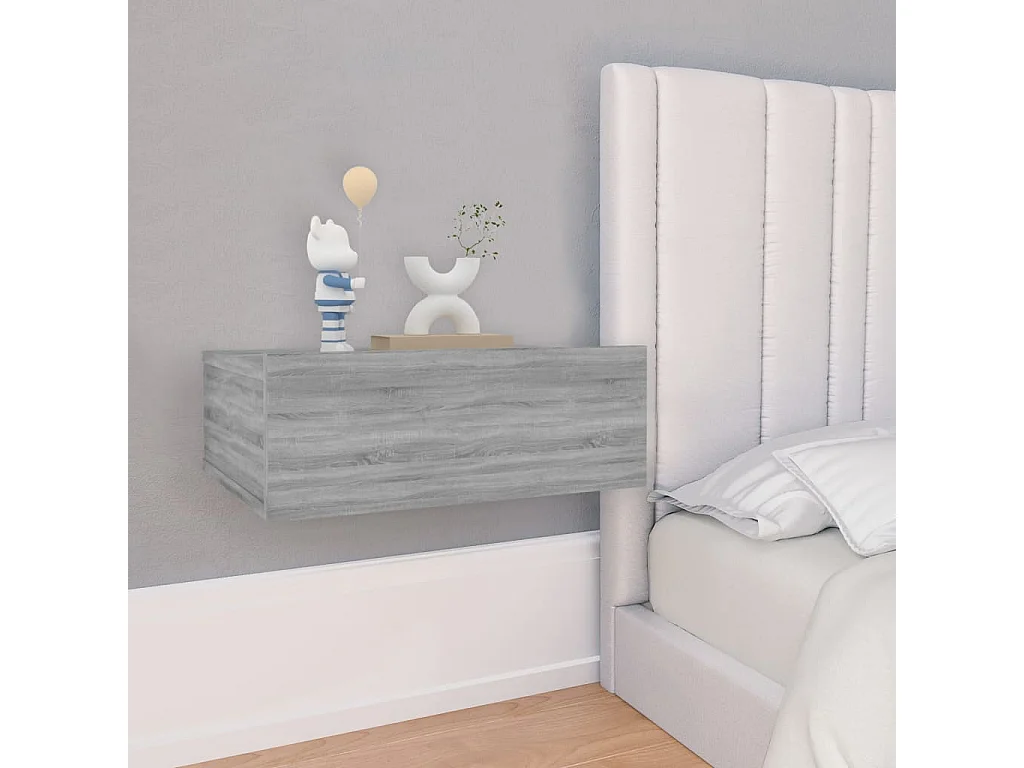 Table de chevet flottante Sonoma gris 40x30x15 cm KEFWE32314