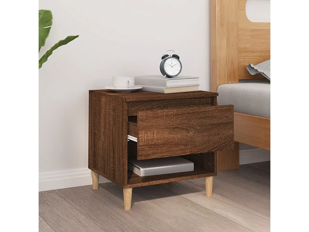 Table de chevet Chêne brun 50x46x50 cm Bois d'ingénierie KEFWE27577