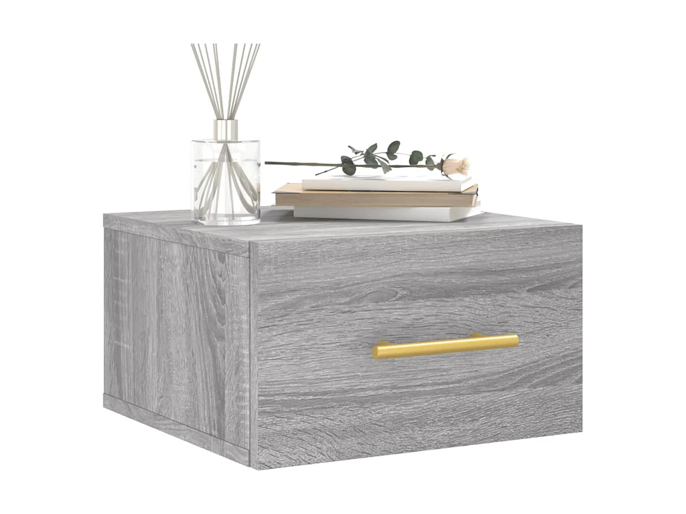 Table de chevet murale sonoma gris 35x35x20 cm QPD92257