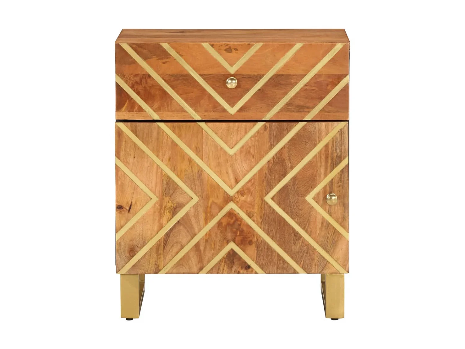 Mesa de cabeceira 50x33x60 cm mangueira maciça castanho e preto PT65761