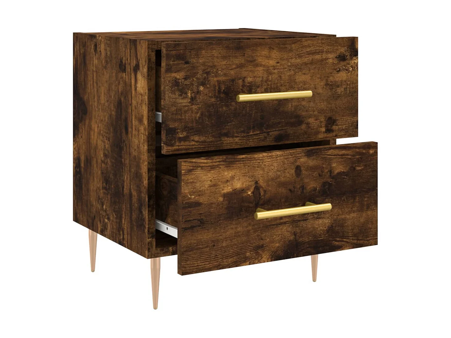 Table de chevet chêne fumé 40x35x47,5 cm bois d'ingénierie QPD43277