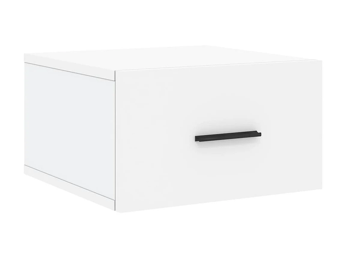 Table de chevet murale blanc 35x35x20 cm QPD22972