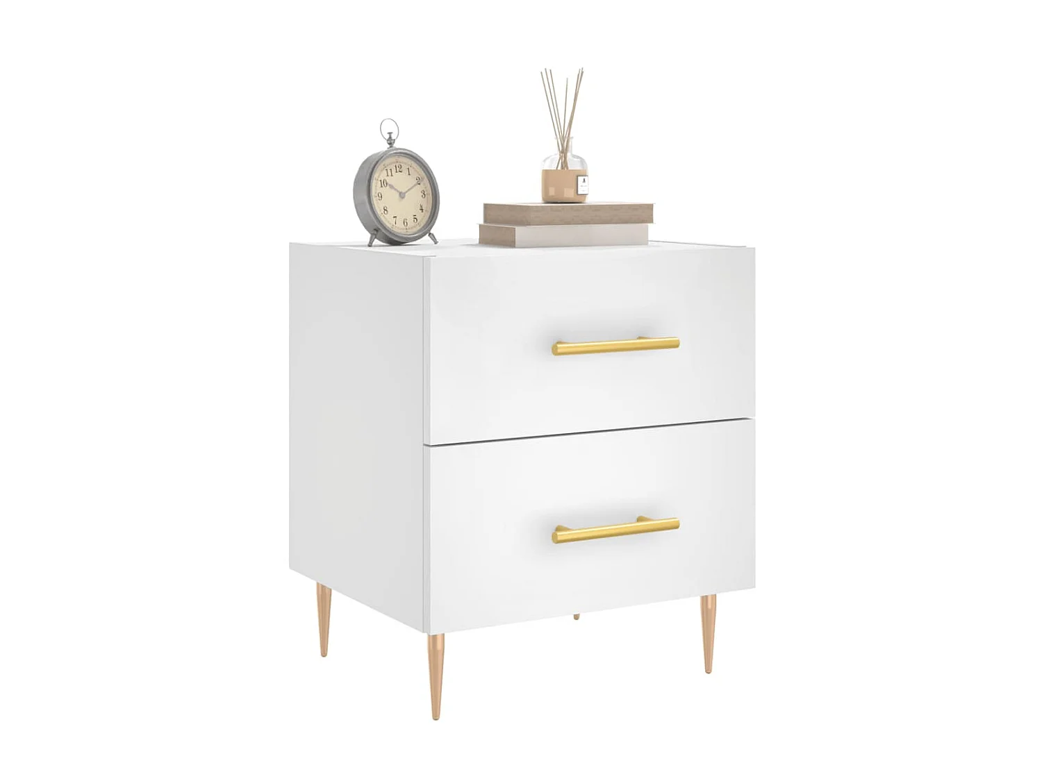 Mesa de cabeceira 40x35x47,5 cm derivados de madeira branco PT655095