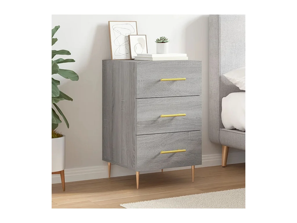 Table de chevet sonoma gris 40x40x66 cm bois d'ingénierie QPD20986