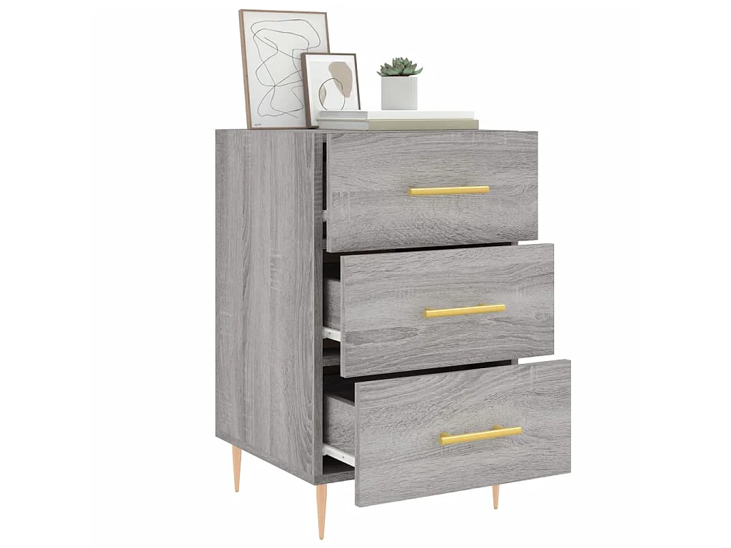 Mesa de cabeceira 40x40x66 cm derivados madeira cinzento sonoma PT46998