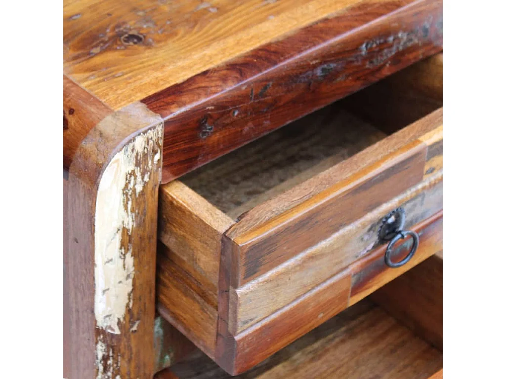 Mesa de cabeceira 43x33x51 cm madeira reciclada maciça PT89296