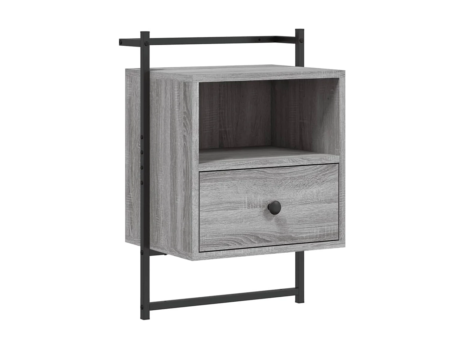 Table de chevet murale sonoma gris 40x30x61cm bois d'ingénierie QPD59354