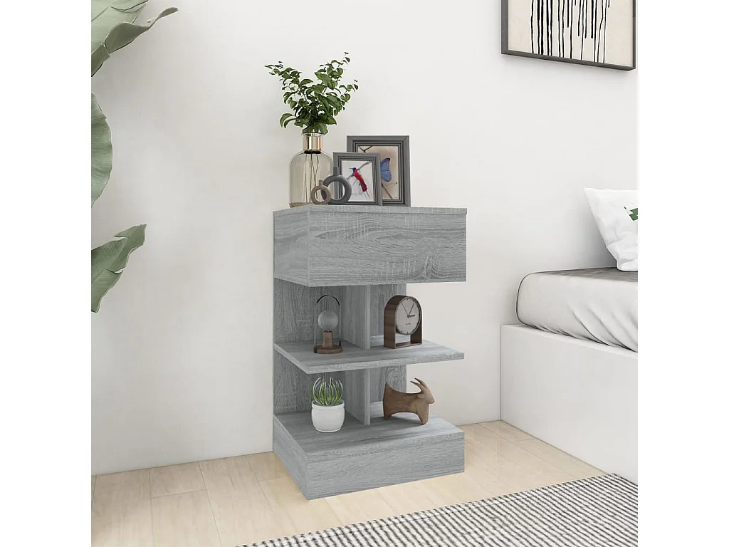 Table de chevet Sonoma gris 40x35x65 cm Bois d'ingénierie KEFWE27956