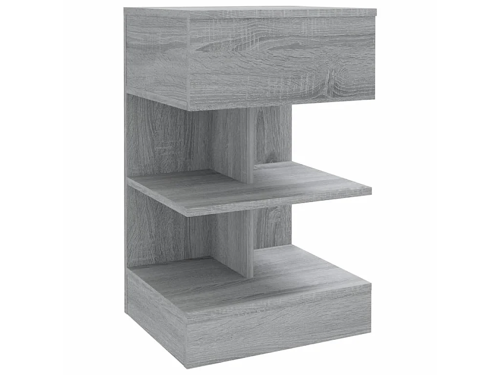 Mesita de noche madera contrachapada gris Sonoma 40x35x65 cm ES15126