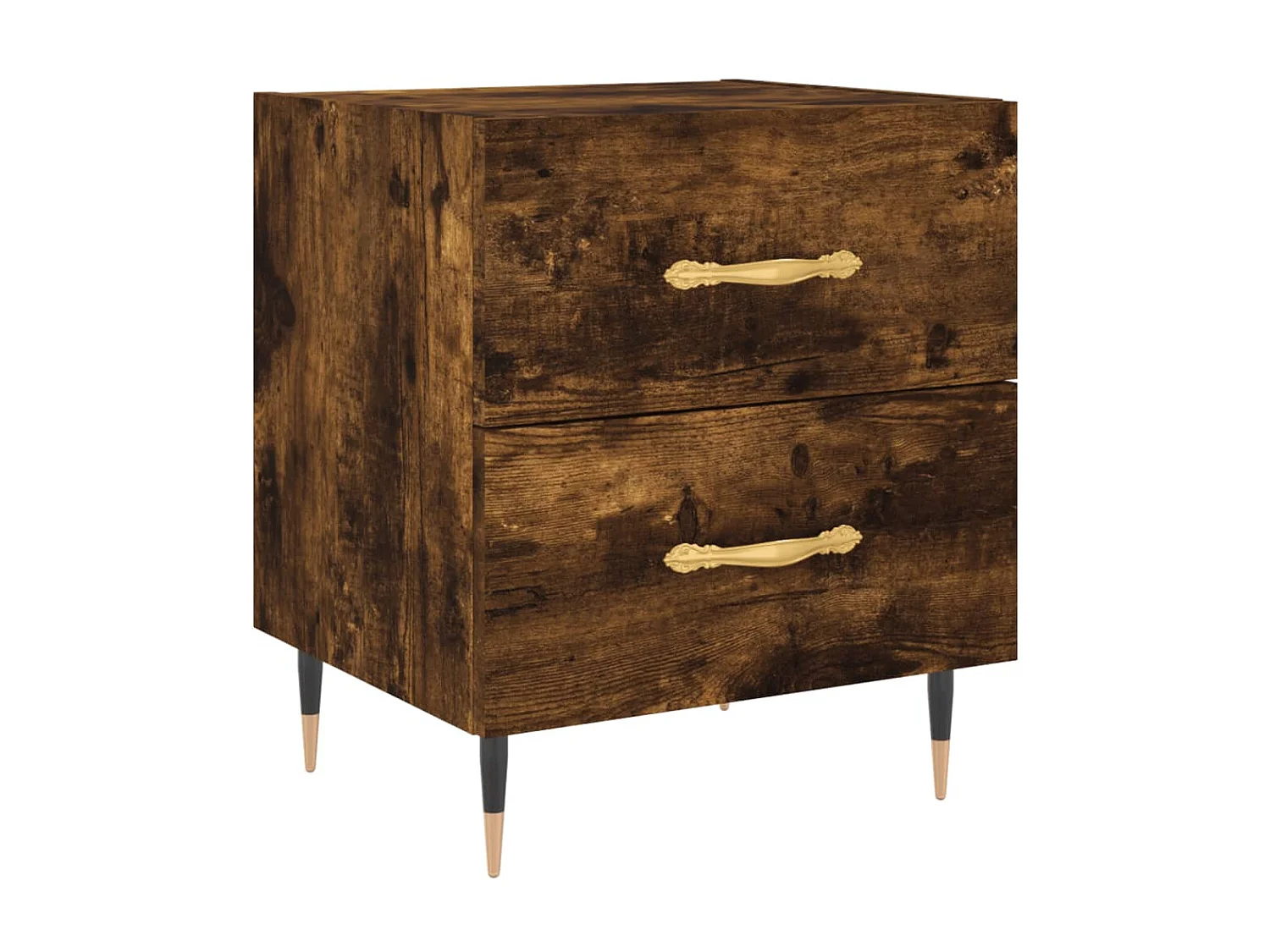 Table de chevet chêne fumé 40x35x47,5 cm bois d'ingénierie QPD76295