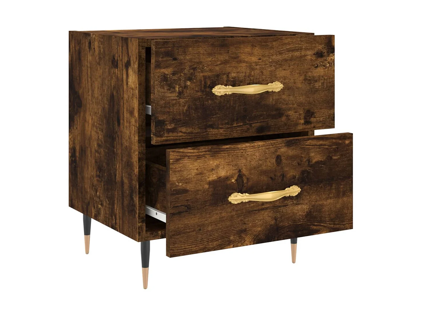 Table de chevet chêne fumé 40x35x47,5 cm bois d'ingénierie QPD76295