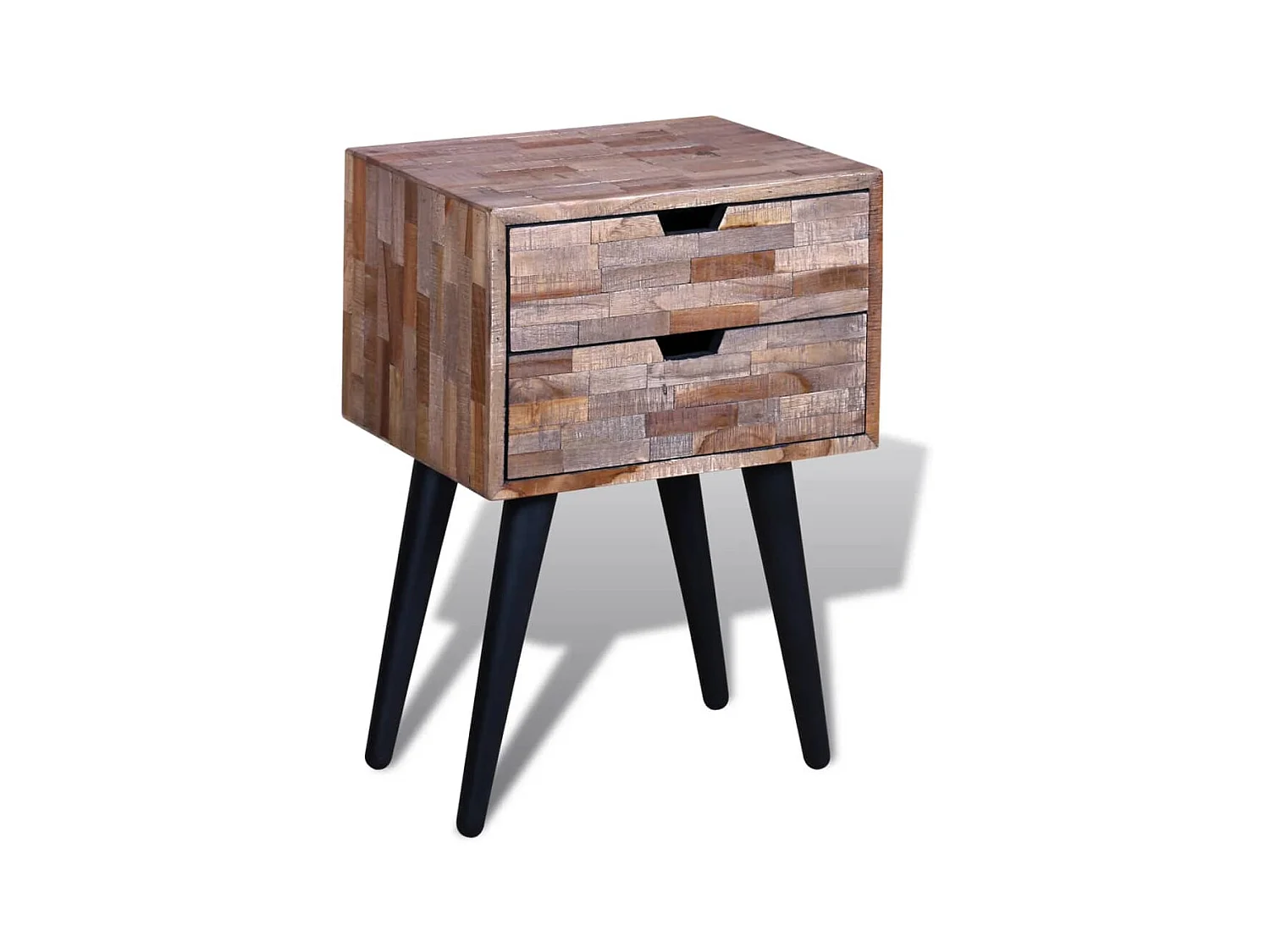 Table de chevet avec 2 tiroirs Bois de teck recyclé KEFWE73255